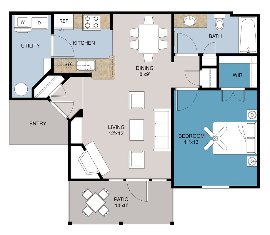 Floor plan layout for B