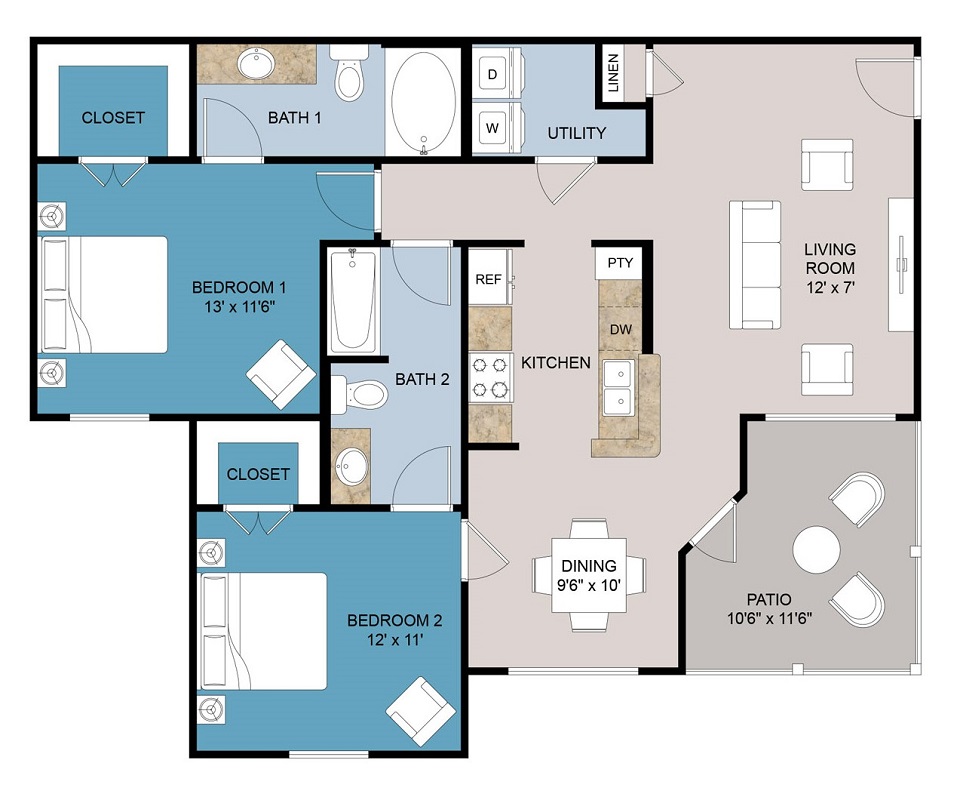 Floor plan layout for D