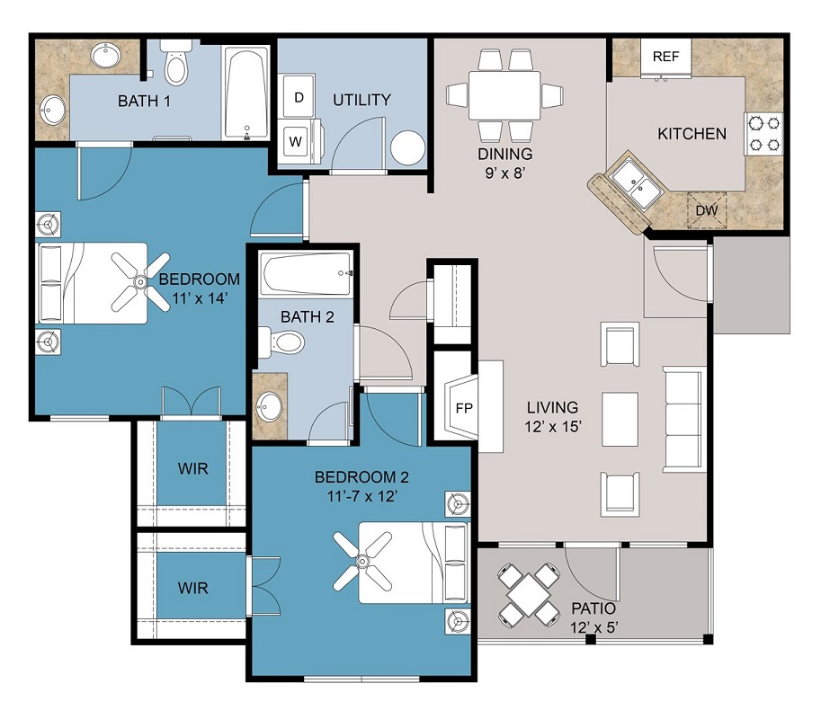 Floor plan layout for E