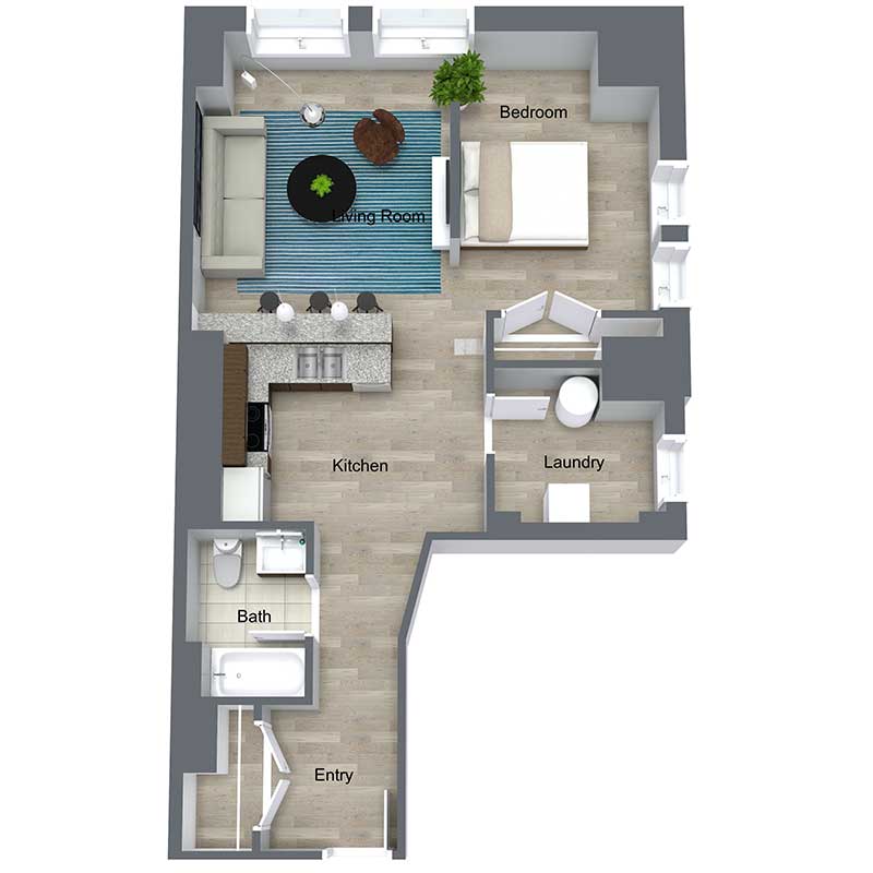 Floor plan layout for Aronoff Loft I