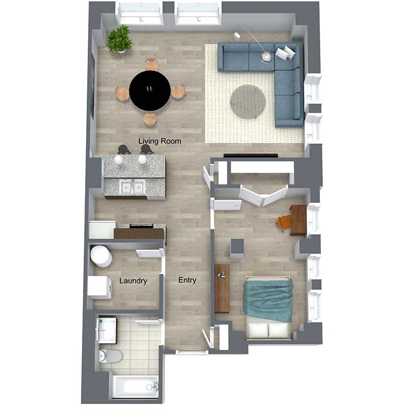 Floor plan layout for Aronoff Loft III