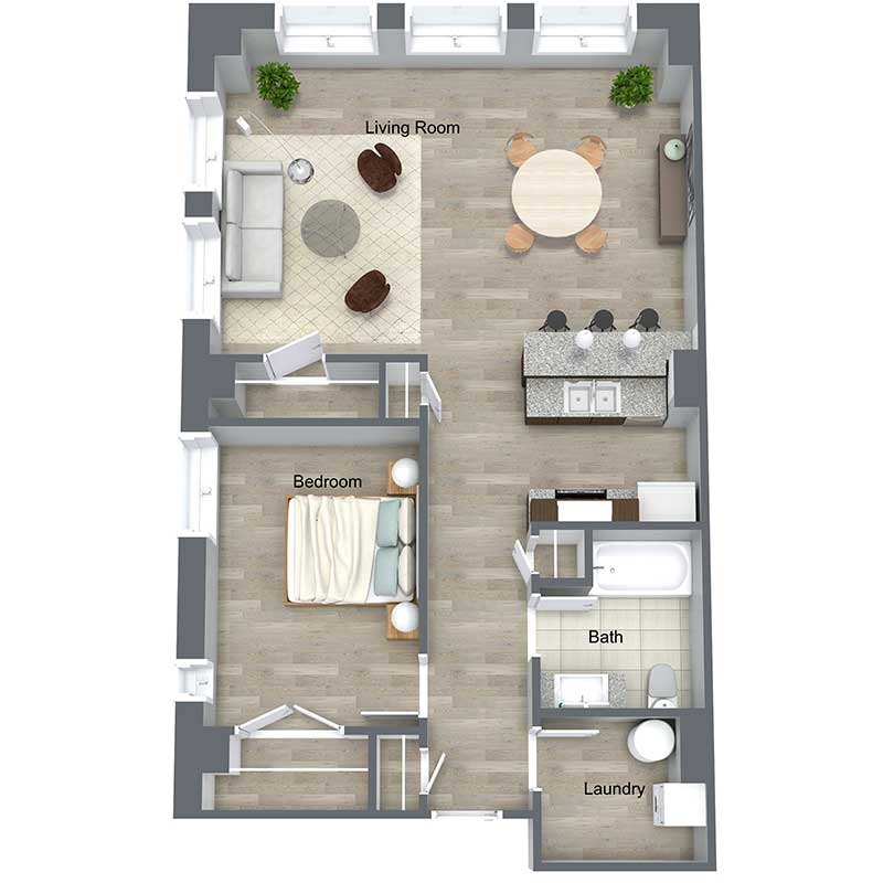 Floor plan layout for Findlay Loft II