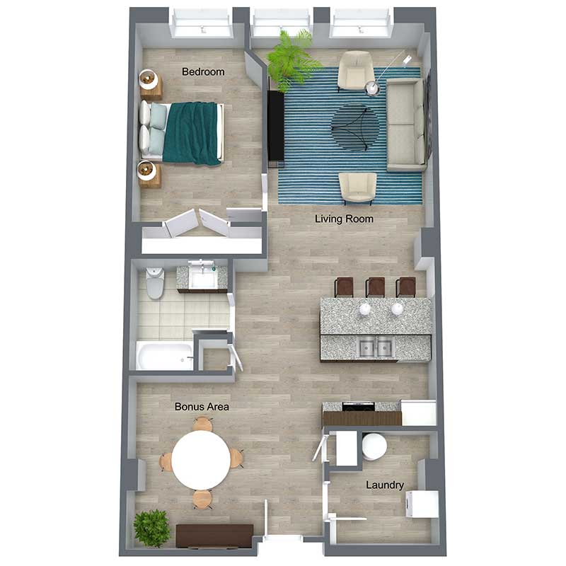 Floor plan layout for Rhine Loft + Bonus Room