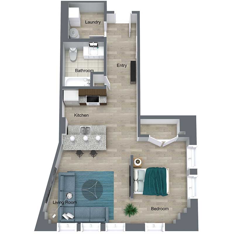Floor plan layout for Vine Loft II