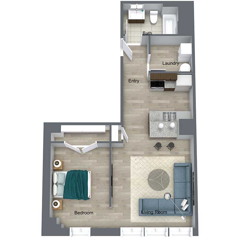Floor plan layout for Race Loft III