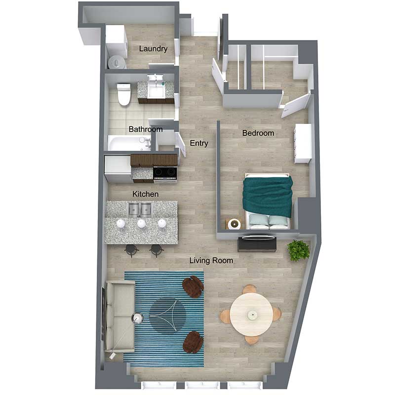 Floor plan layout for Roebling Loft III