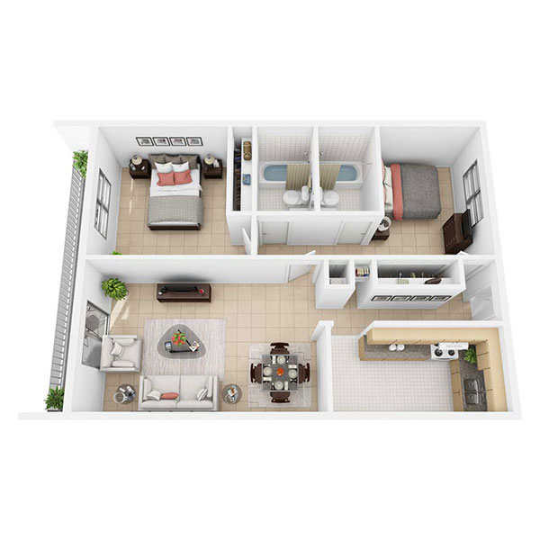 Floorplan - Orchid - Wi-Fi + Water Included image