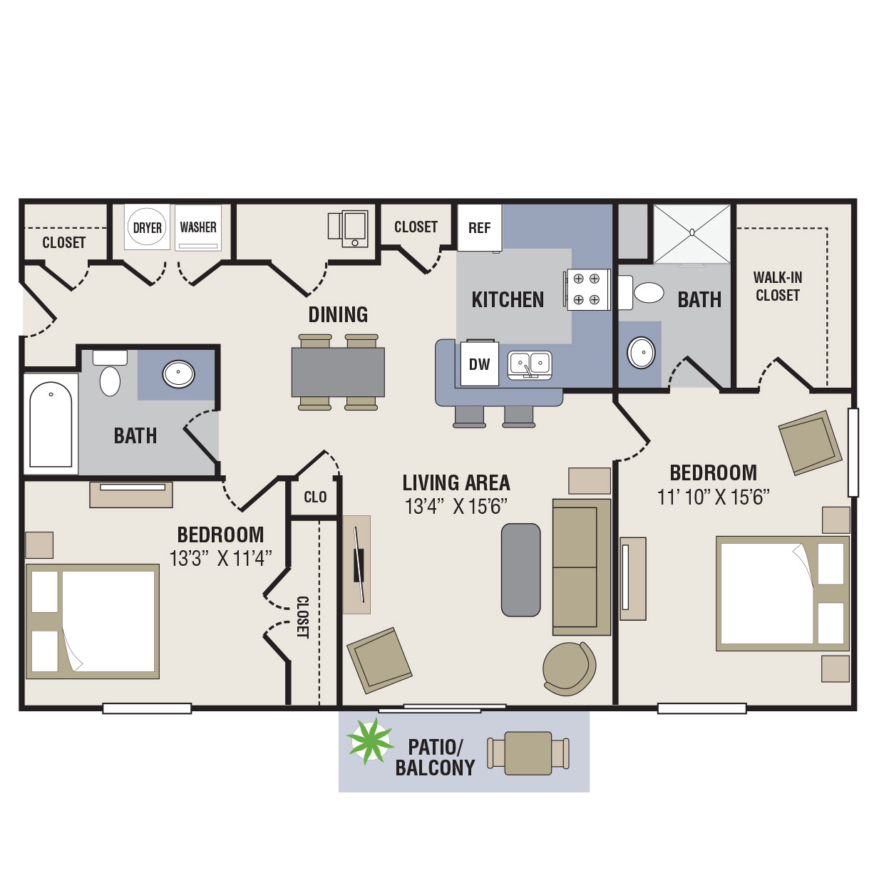 Informative Picture of 2BED-1.5BATH - 1102sqft