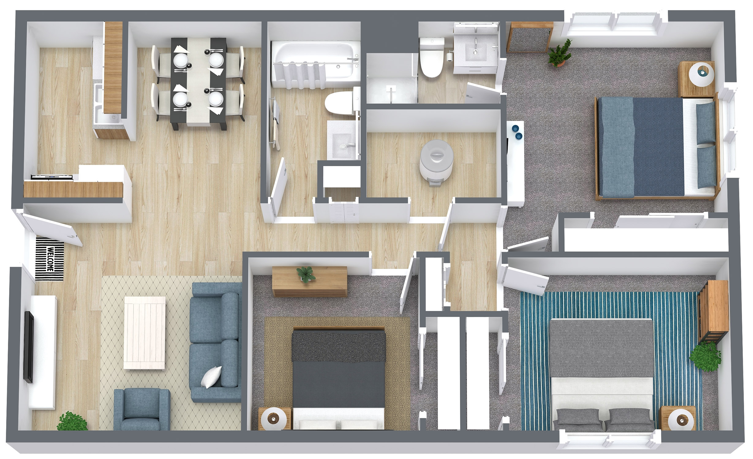 Informative Picture of Three Bedrooms