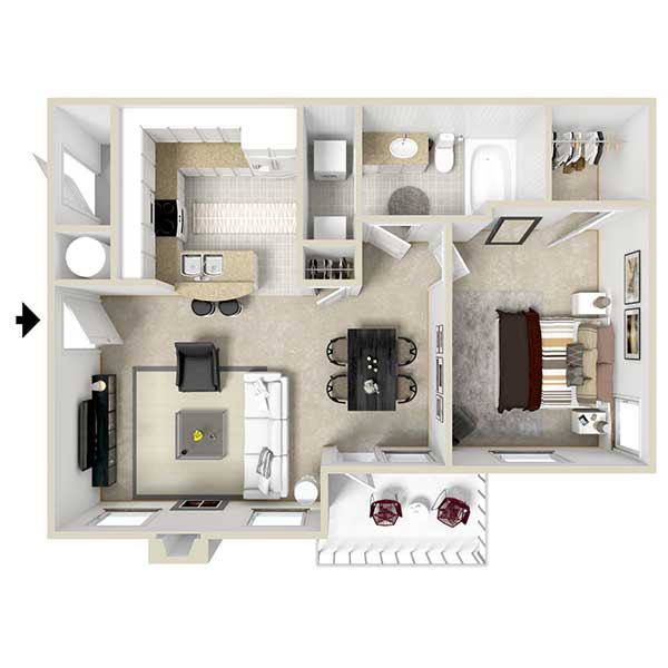 Oakmont Apartment Homes - Floorplan - Plan A1