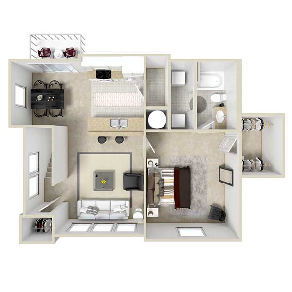 Oakmont Apartment Homes - Floorplan - A2