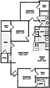 Oak Pointe Apartment Homes - Floorplan - The Sycamore 