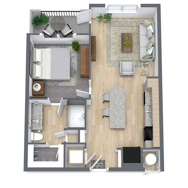 Floor plan layout for A1