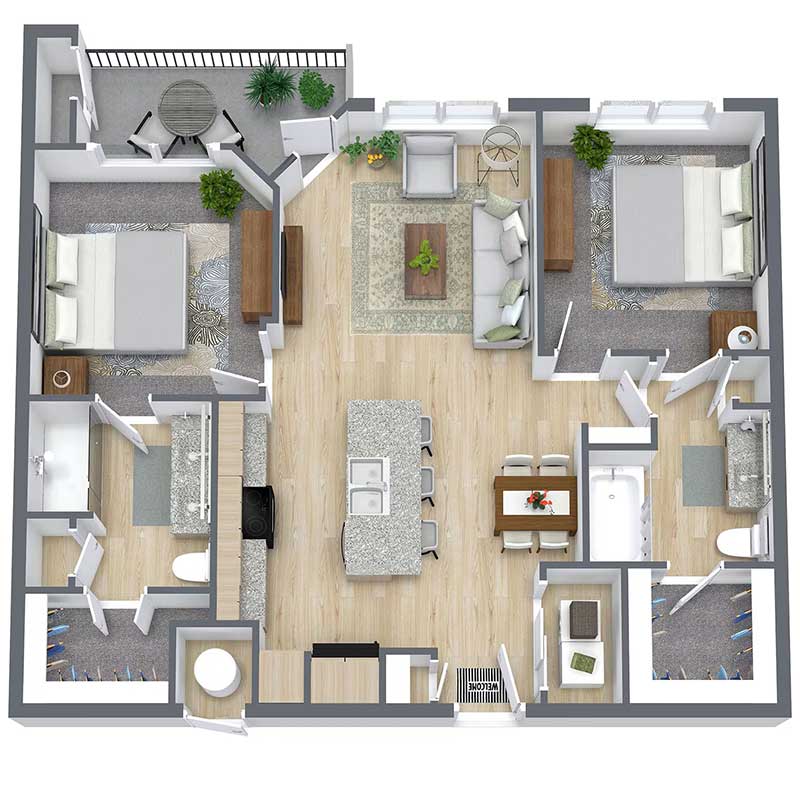 Floor plan layout for B2
