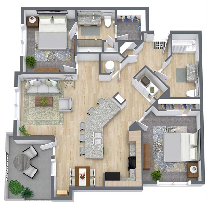 Floor plan layout for B3-ADA
