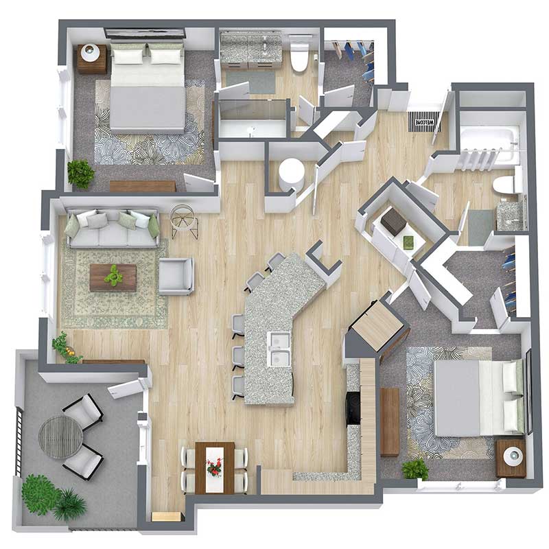 Floor plan layout for B3