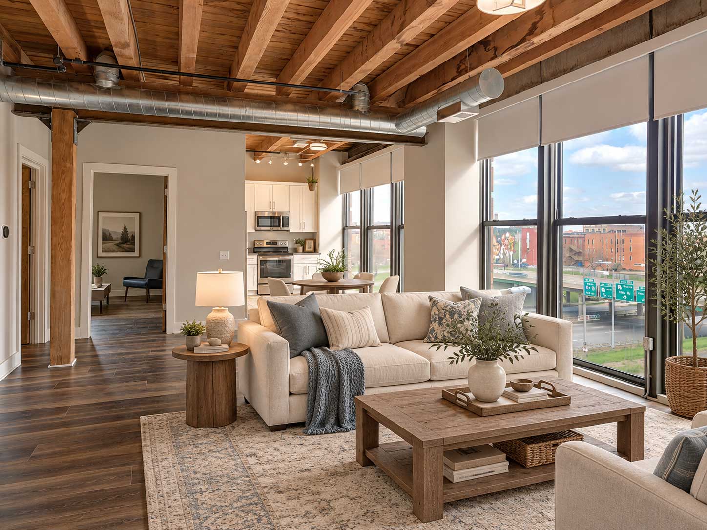 Clubhouse with Large Windows and Views at OGGI Lofts