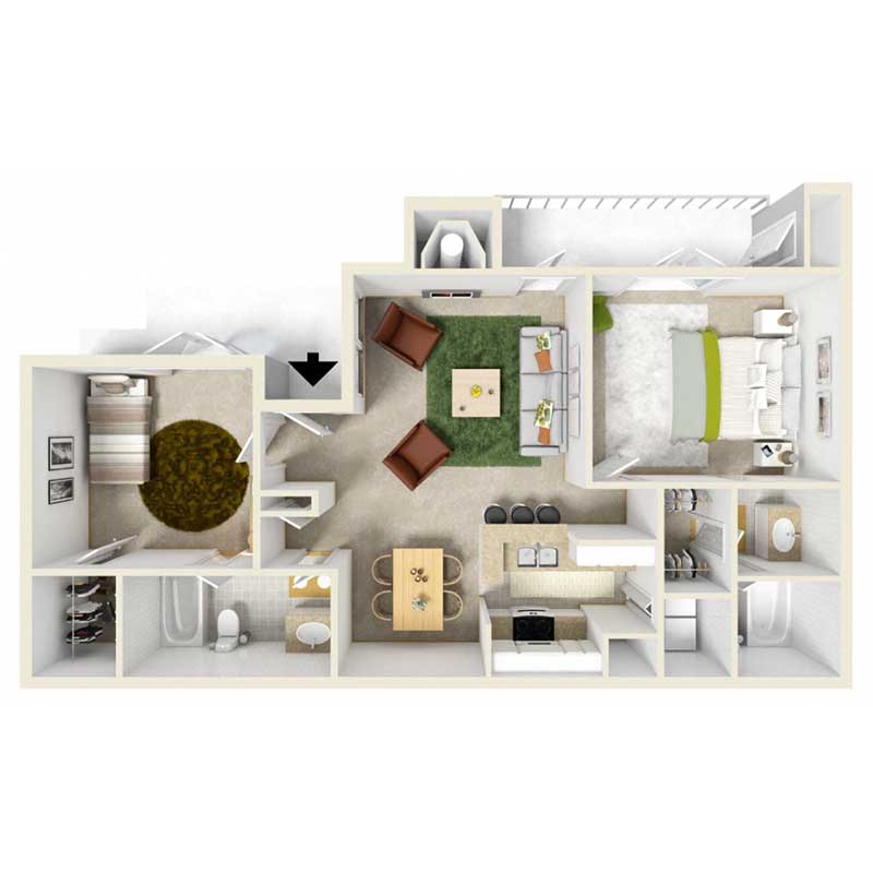 Floor plan layout for B2