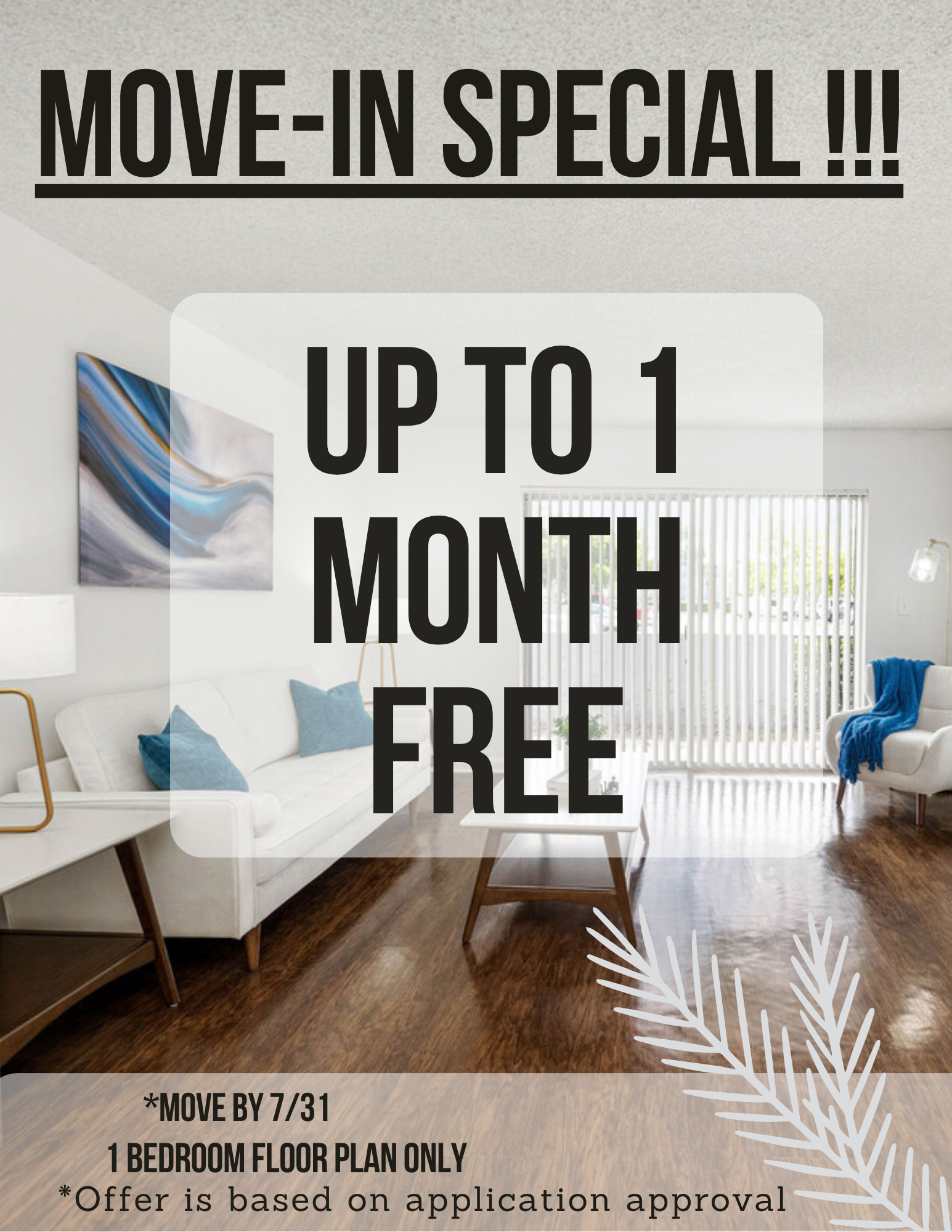 Move in Special! Up to $1000 Off Rent - Move by 7/31 - 1 Bedroom Floor Plan only.