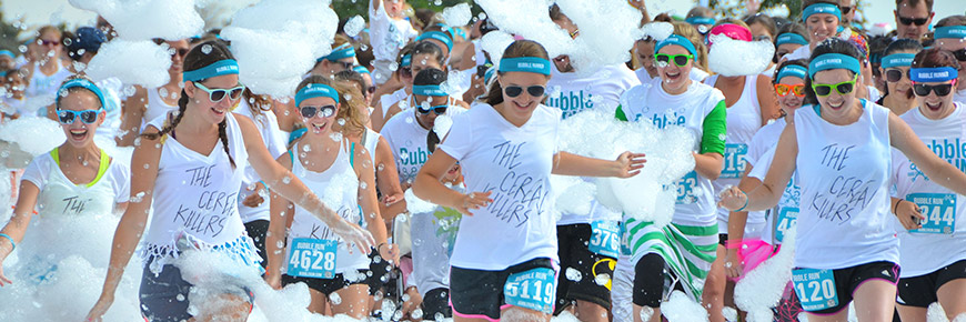 Get Covered in Colorful Foam During the 2019 Bubble Run on Saturday	 Cover Photo