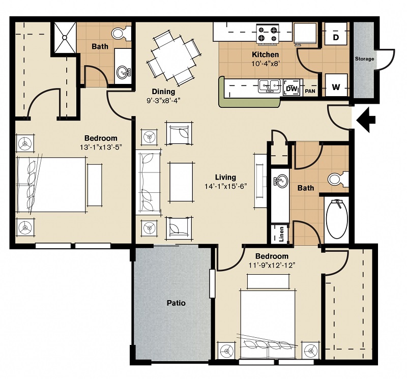 Oxford at Lake Worth Apartments - Floorplan - B2
