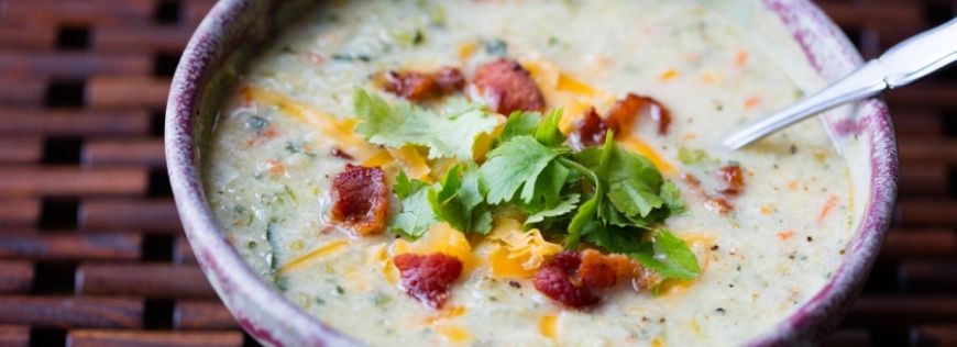 For a Filling and Comforting Meal, Try This Smokey Cauliflower Bacon Soup Recipe  Cover Photo