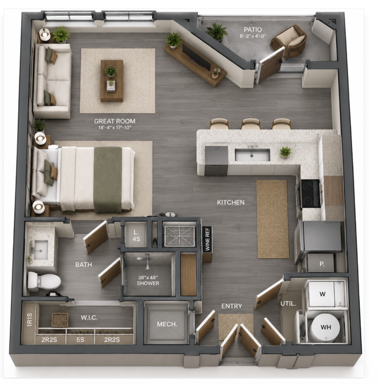 Floor plan layout for A1