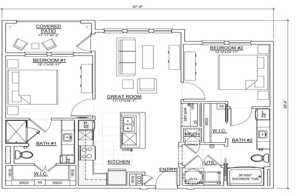 Floor plan layout for B1
