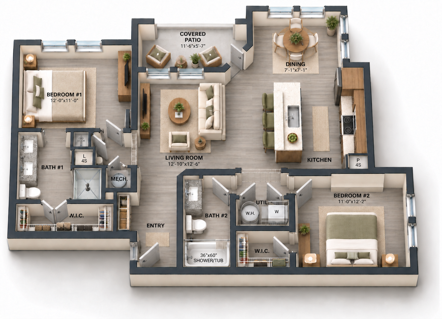 Floor plan layout for B2