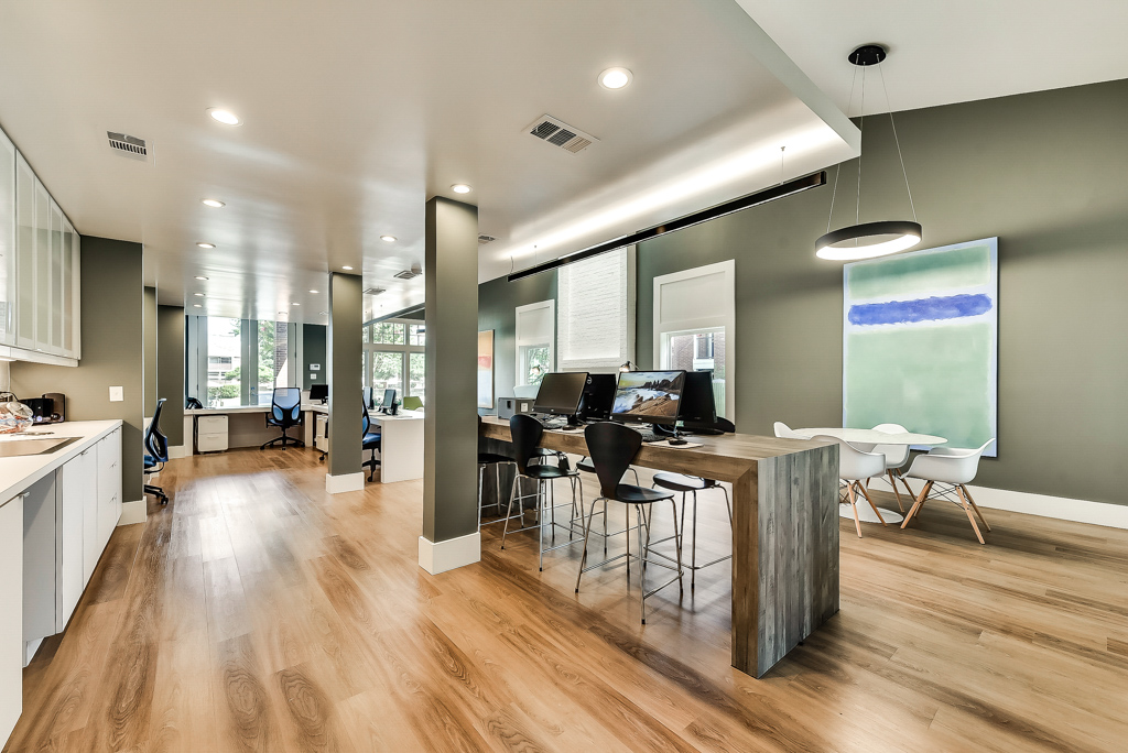 Business Center Interiors at Pacifica Apartments in Dallas,TX
