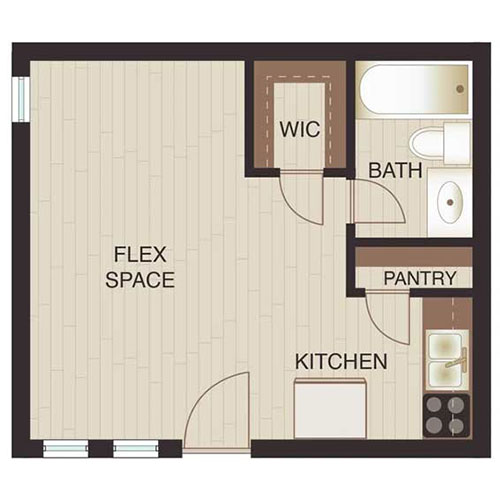 Floor plan layout for Studio