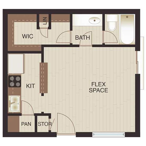 Floor plan layout for Studio