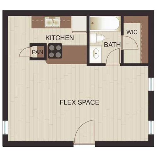 Floor plan layout for Studio