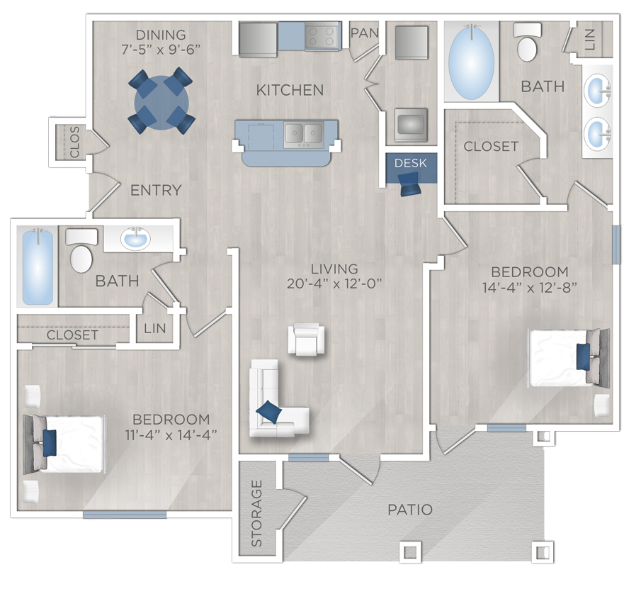 Floor plan layout for B2