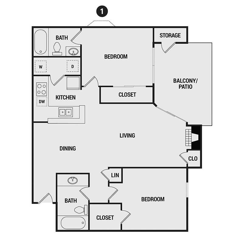 Floor plan layout for C1B
