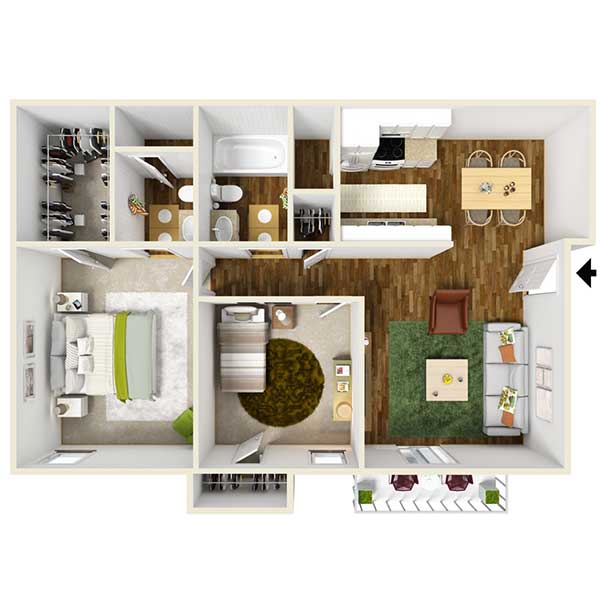 Floorplan - 2 Bedroom image