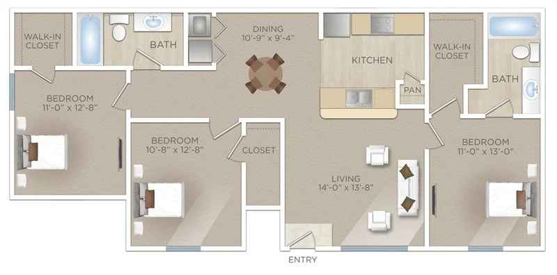 Floor plan layout for The Trinity