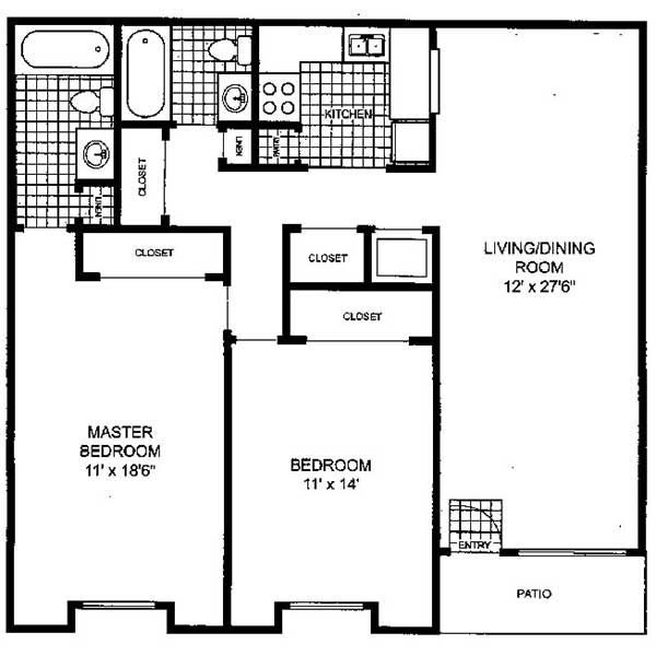 Park Pointe Apartments - Floorplan - 2 Bedroom