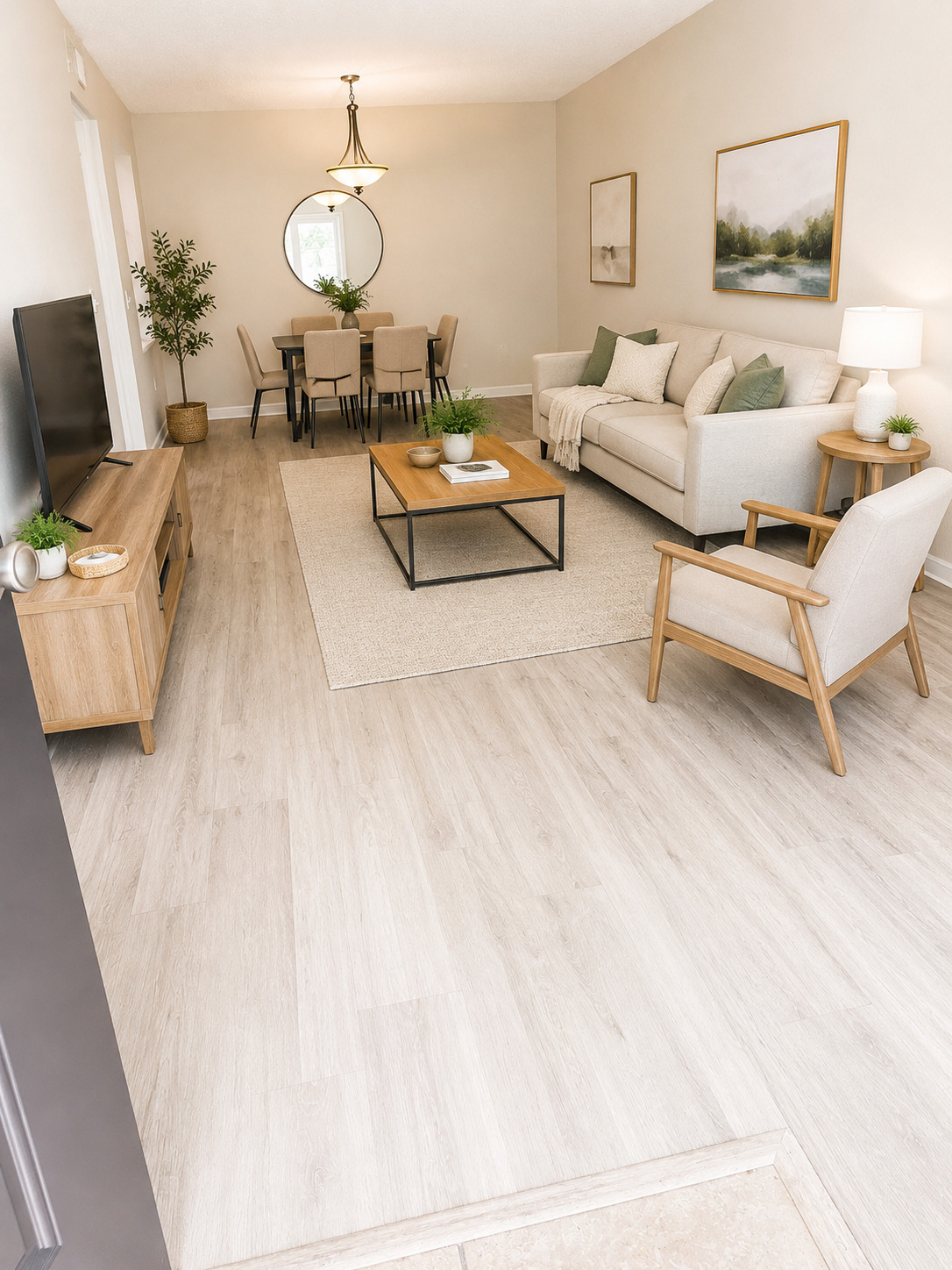 Open Living Room / Dining Room Floor Plan