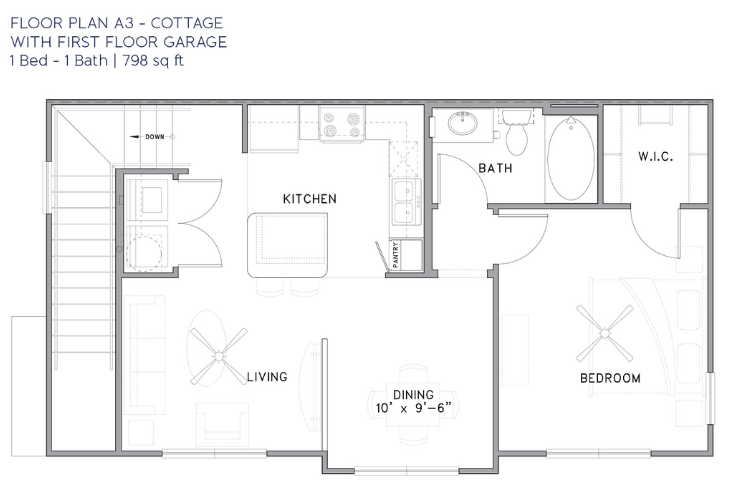 Floorplan - A3 Cottage with Garage image