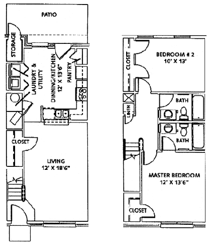 Floorplan - 2 BR Townhome image