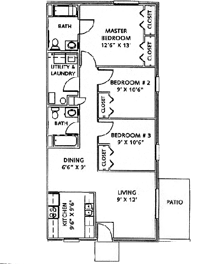 Floorplan - 3 BR Ranch image