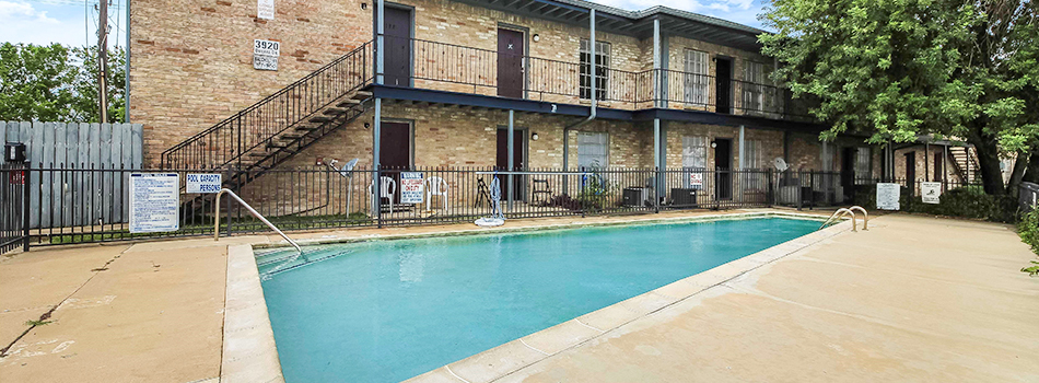 Gated Pool Area at Pine Terrace Apartments