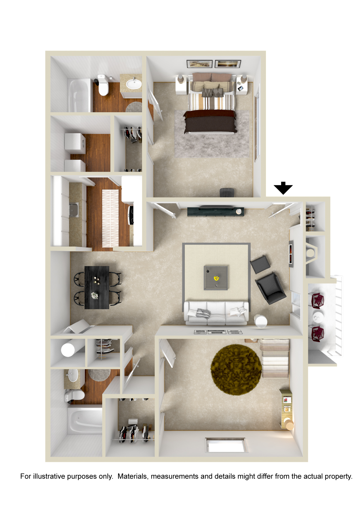 Polo Club Apartments - Floorplan - Plan B1