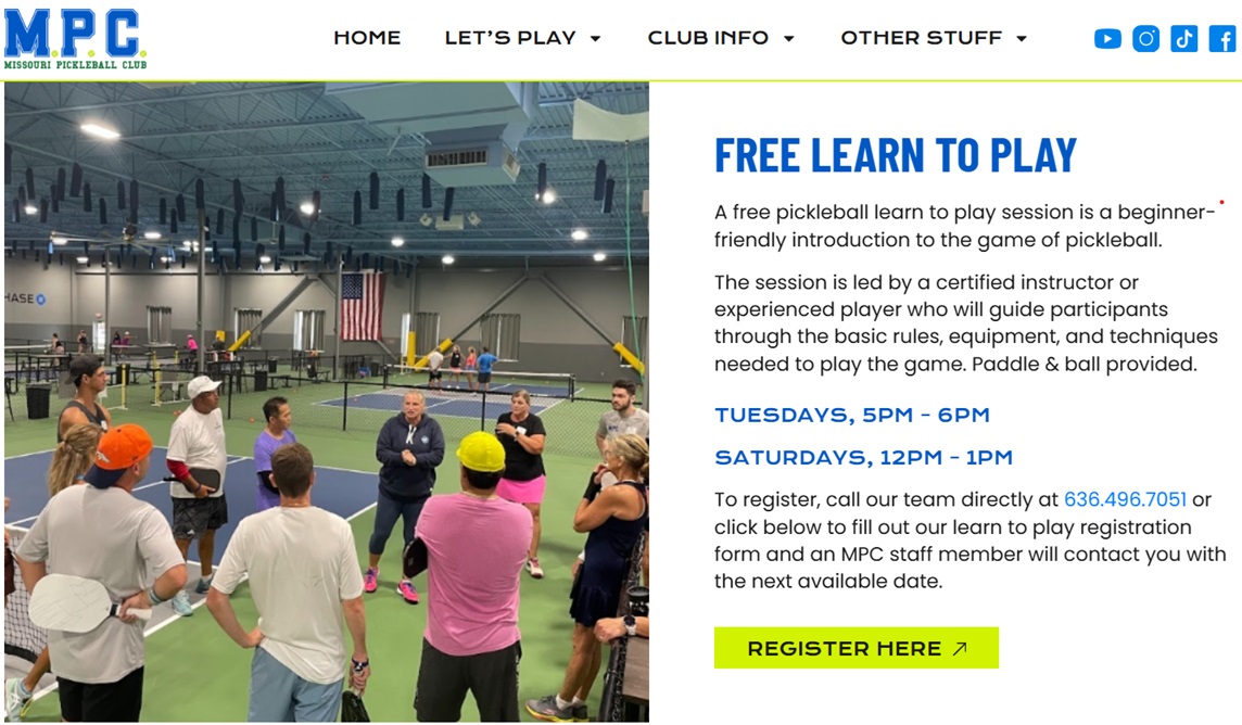 Image for Missouri Pickleball Club - Free Learn to Play Sessions