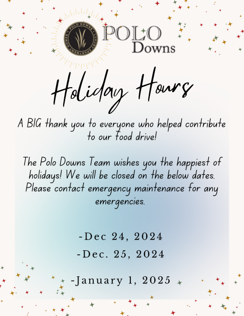 Image for Polo Downs Holiday Hours