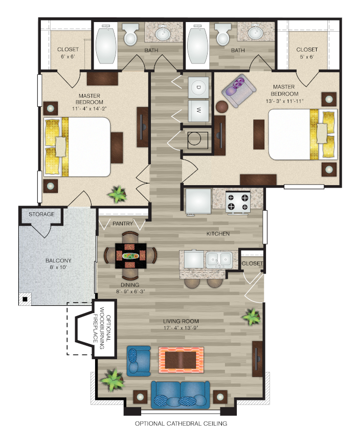 Polo Downs Apartments - Floorplan - Kingsmill 
