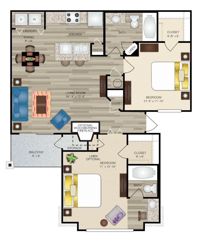 Polo Downs Apartments - Floorplan - Westminster 