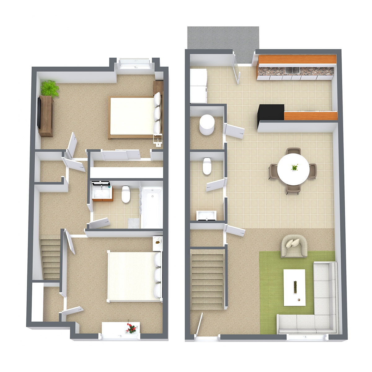 Prairie West - Floorplan - 2 Bedroom Townhome | Classic