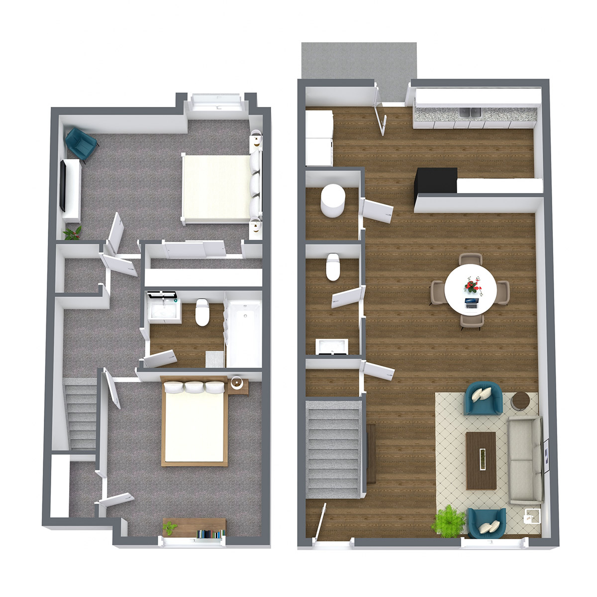 Prairie West - Floorplan - 2 Bedroom Townhome | Upgraded